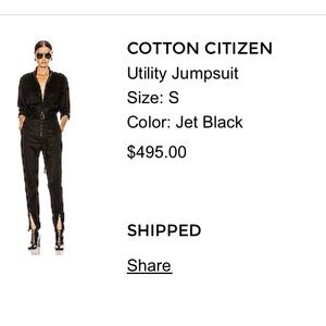 Cotton Citizen Black Utility Jumpsuit